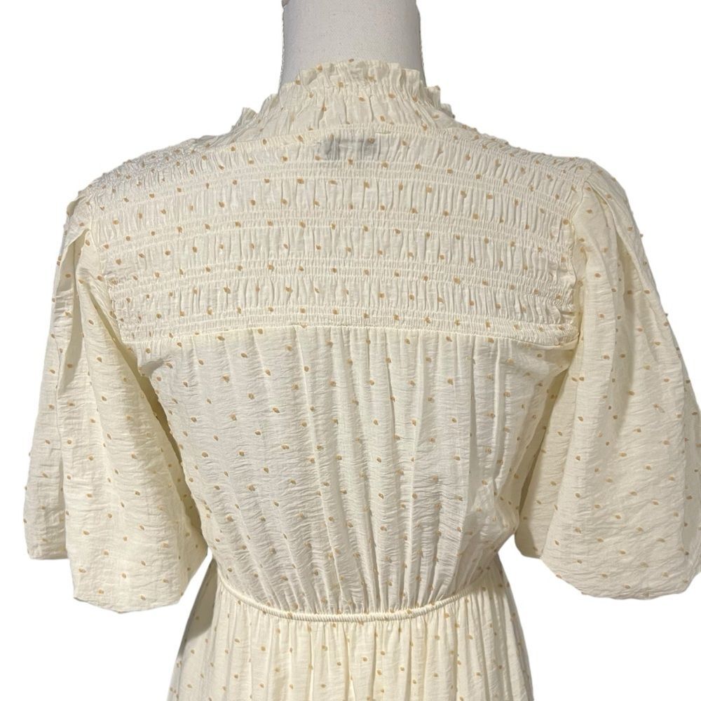 Moon River Smocked Milkmaid Maxi Dress Sz S Cottage Peasant Boho Puff Sleeve - Picture 6 of 13